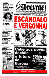 Capa do jornal Avante!