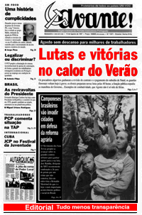 Capa do jornal Avante!