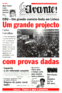 Capa do jornal Avante!