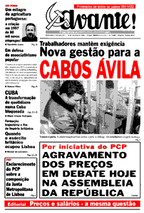 Capa do jornal Avante!