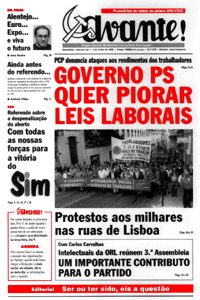 Capa do jornal Avante!