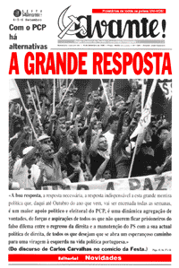 Capa do jornal Avante!