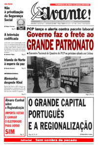 Capa do jornal Avante!