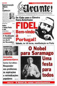 Capa do jornal Avante!