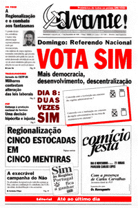 Capa do jornal Avante!