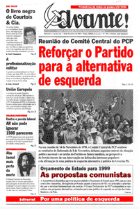 Capa do jornal Avante!